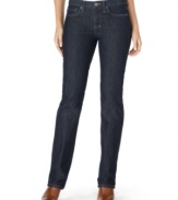 Skinny jeans get straightened out this season with this look from Calvin Klein Jeans. Dress them up with a fun blouse, or dress them down with an easy tee.