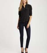 Five-pocket stretch cotton denim style has J Brand's slimmest leg.THE FITFlat front 10 leg opening Graded rise, about 7½ Inseam, about 29THE DETAILSButton and zip fly Belt loops Rivet detail Plain back pockets Cotton/spandex; machine wash Made in USA