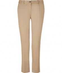 Get the of-the-moment look in these stylish cropped pants from Michael Kors - Zip and button closure, slim fit, ankle-grazing length, front leg crease, two front slash pockets, two back welt button pockets - Pair with a V-neck pullover, bold-shoulder blazer, and wedge booties