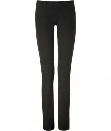 A chic pair of dark, straight leg trousers is a wardrobe staple, and this Joseph khaki gabardine stretch style has enduring appeal - Slim, low rise cut - Five pocket style, belt loops, zip fly and button closure - Classically cool, perfect for pairing with button-downs, cashmere pullovers or silk blouses and ballet flats or pumps