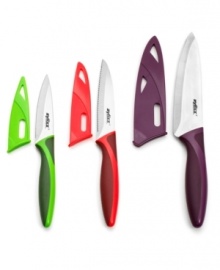 Japanese stainless steel blades stay sharp use after use for precision slicing, dicing and cutting. Soft-touch, secure grip handles put excellence right into your hands. 5-year warranty.