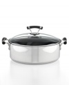 Cook more. This generously sized stockpot is your best bet for prepping family meals, like chili, pasta and more. A stainless steel construction with encapsulated aluminum base evenly distributes heat and offers the TOTAL Food Release System and Dupont Autograph Nonstick for simple release, healthier cooking & easy cleanup. Lifetime warranty.