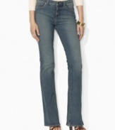 Lauren Jeans Co.'s essential denim jean features a slim, straight leg and a hint of stretch for a versatile, modern look.