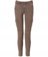 Channel new-season style in these ultra-chic skinny cargo pants from J Brand - Button and zip closure, belt loops, front zip pockets, back welt pockets, cargo pockets at thigh, seaming details, zipper hem, skinny fit - Pair with an asymmetrical hem top, platform booties, and a draped leather jacket