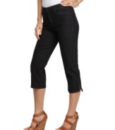 Capris in basic black are super-flattering from Not Your Daughter's Jeans. Rhinestones at the hem add a little extra bling to casual days!