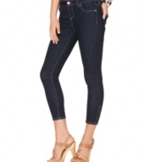 Kut from the Kloth's skinny jeans have retro appeal thanks to a curve-hugging fit and cropped leg with chic zipper detail.