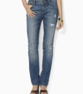 Lauren Jeans Co.'s chic, skinny silhouette lends contemporary polish to a unique cuffed jean, rendered with a hint of stretch for a flattering fit.
