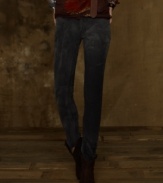A unique color and light fading exude a stylish yet rugged quality on Denim & Supply Ralph Lauren's skinny-fitting corduroy pant. (Clearance)