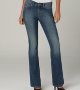 For classic denim style in a flattering fit, check out this look from Calvin Klein Jeans! In a medium wash with a bootcut leg, these jeans pair perfectly with tees and sweaters alike!