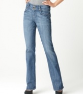 Kut from the Kloth's light blue jeans feature a wider waistband and fun topstitching for a fresh, new look! (Clearance)