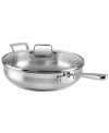 A real stove topper! Emeril packs professional promise & outstanding performance into this stainless steel sauté pan. A brilliant base of aluminum and stainless captures heat fast and spreads it evenly, while the glass lid traps in vital moisture, flavor and nutrients to each and every meal. Lifetime warranty.