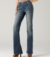 DKNY Jeans' flared shape looks so right for the season! Perfect for pairing with your platforms and clogs, too.