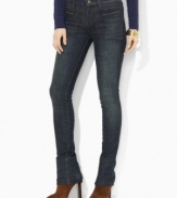 Lauren Jeans Co.'s sleek skinny jean is crafted with a hint of stretch for comfort and modern patch pockets at the hips.