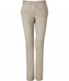 With a classic chino cut, these ultra-luxe suede pants from Ralph Lauren are a trend-right alternative to your tried-and-true trousers - Button tab front, on-seam pockets, back welt pockets with button, slim legs with seam detail above knee - Pair with a sheer blouse, a slim blazer, and platform heels