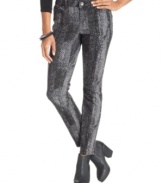 Get the skinny on this season's style with jeggings in a cool herringbone print, from DKNY Jeans.