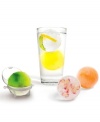 Fill, freeze and fawn over these spill-proof three-inch round ice balls that fit into the nooks and crannies of your freezer and act as the perfect accent for any cocktail, punch bowl or pitcher. Add some flair to your drinks by filling the orbs with fruit, mint leaves, juice or more for an unexpected burst of flavor. 1-year warranty.