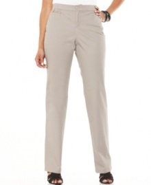 An elegant pair of tapered-leg pants - what could be better? Style&co.'s feature extra tummy control panel for a smooth look!