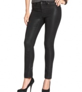 A sleek, skinny fit in coated denim lends downtown luxe to these DKNY Jeans. Pair them with heels for night, or make them casual with flats and a textured sweater!