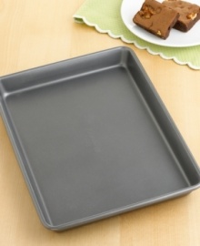 Bake rich, decadent brownies for delightful desserts and sumptuous snacks. This pan features a reinforced nonstick surface – inside and out – for easy cleaning, no-hassle food release, long-lasting durability and optimum baking performance. Lifetime warranty.
