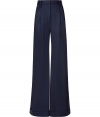 Stylish wool pants - in classic navy - in the new Must-Have style: super long and wide, extra wide leg - very elegant, feminine piece with pleats, cuffs - looks grown-up and respectable, but mega-stylish - best worn with slim tops and always high heels - fantastic for business appointments and evening occasions
