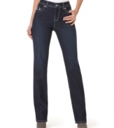 Style&co.'s tummy control jeans now come with a silhouette-enhancing straight leg cut and plenty of fanciful embroidery to make a fashionable impression!