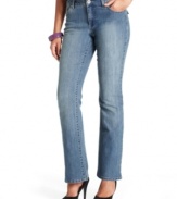 Bandolino's bootcut jeans hug your curves in the right places and feature a slightly faded wash you'll love!