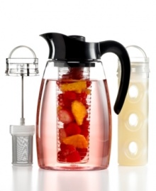 Would you like lemon with that? Thanks to this Flavor It pitcher, you can infuse everything from water to tea with your favorite fruits, mints, lavender and more. With tea & flavor infusers, this pitcher simplifies the process for making iced coffee, iced tea & mojitos and keeps them chilled with a icy core that cools without diluting taste.