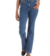 Look your best, even on casual days in Charter Club's straight-leg jeans, featuring a slimming tummy panel you'll love!