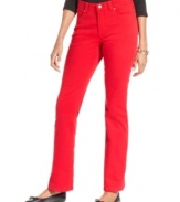 Brighten up your wardrobe with Charter Club's vibrant curvy-fit jeans!